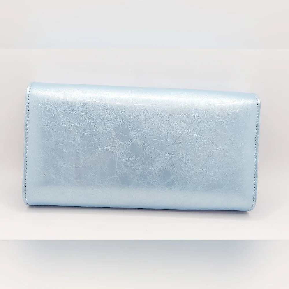 Blue RFID Blocking‎ Large Capacity Wallet Clutch Credit Card Holder